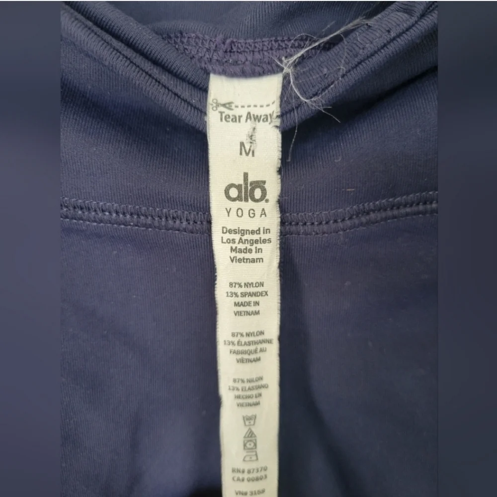 Alo Yoga Electra Colorblock Capri Leggings Navy Blue Teal Crop Size Medium